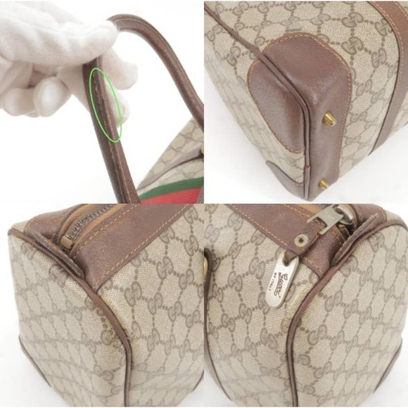 💎✨BEAUTIFUL✨💎 GUCCI Sherry Old Gucci GG Supreme Leather Boston Bag - Picture 17 of 17